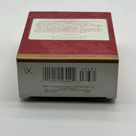 Hallmark Keepsake Ornament in Box 2000 Tonka Series Dump Truck Metal Christmas - Picture 4 of 11